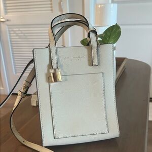 Marc Jacobs Cream Leather Mini Satchel with Gold-Tone Lock